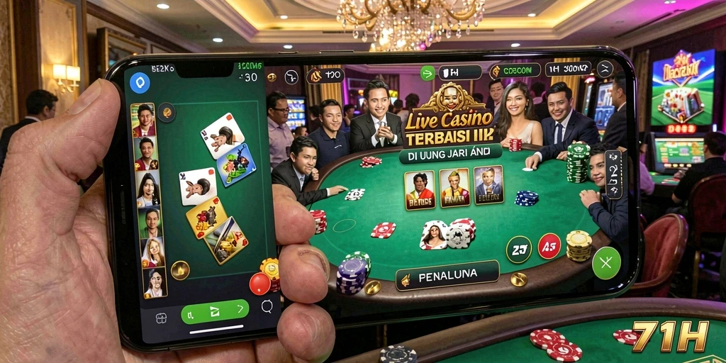 Tampilan game Live Casino yang menarik dan interaktif di 71H.