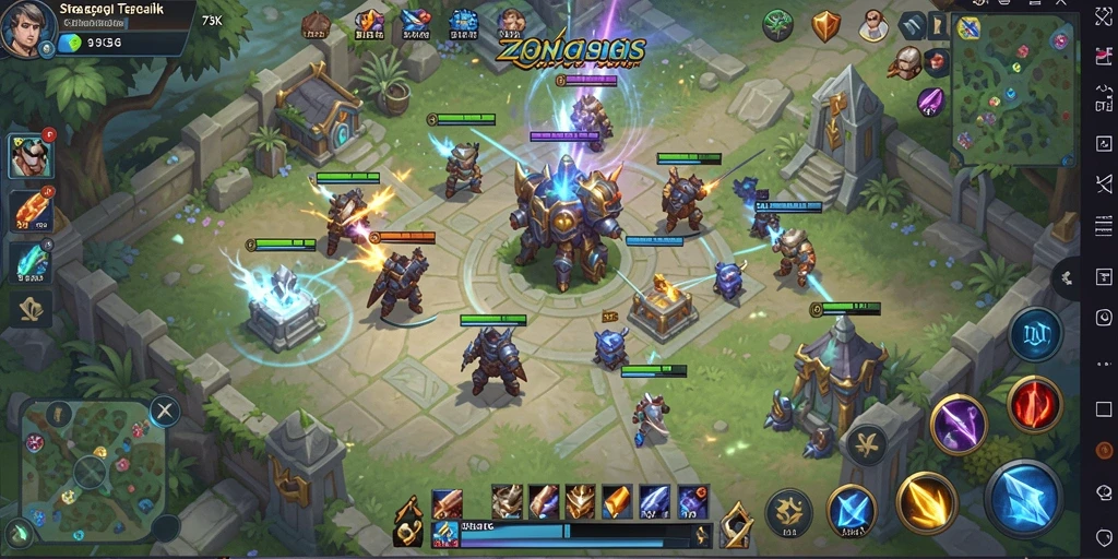Screenshot utama 73K menampilkan gameplay strategi yang menegangkan.