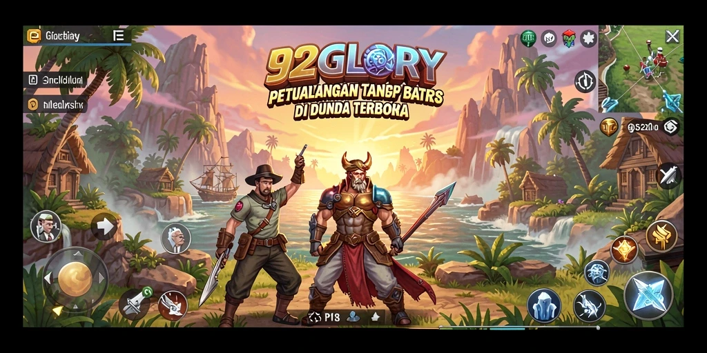 Screenshot gameplay 92GLORY menampilkan eksplorasi dunia terbuka yang menakjubkan.