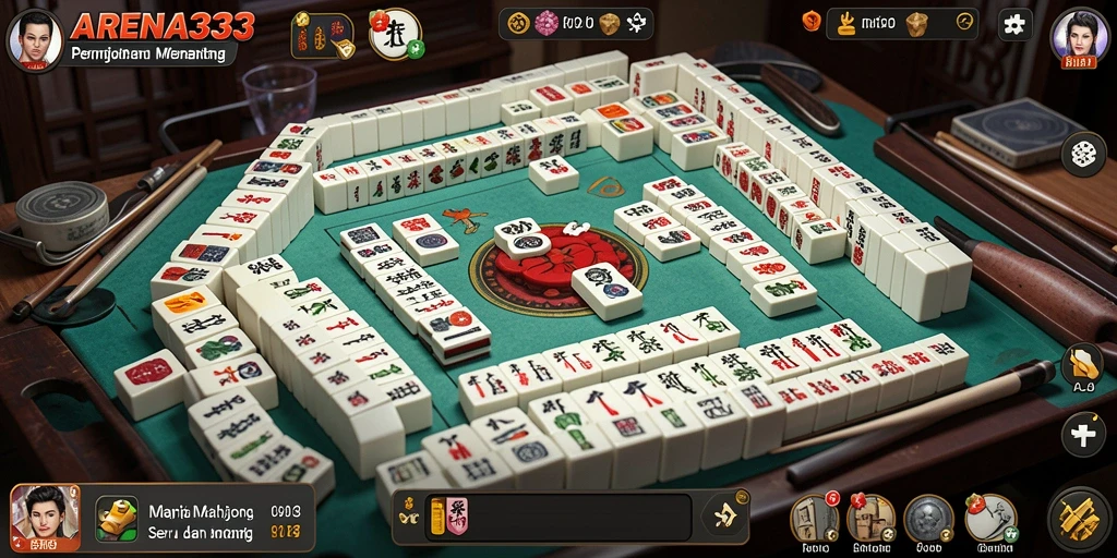 Tampilan gameplay ARENA333 dengan suasana Mahjong yang menarik.