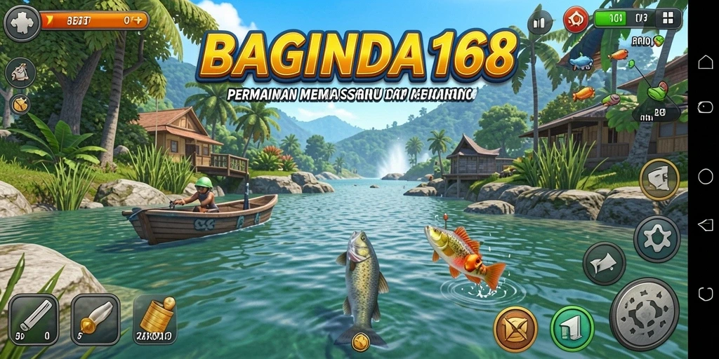 Tampilan gameplay BAGINDA168 yang menggembirakan saat memancing.
