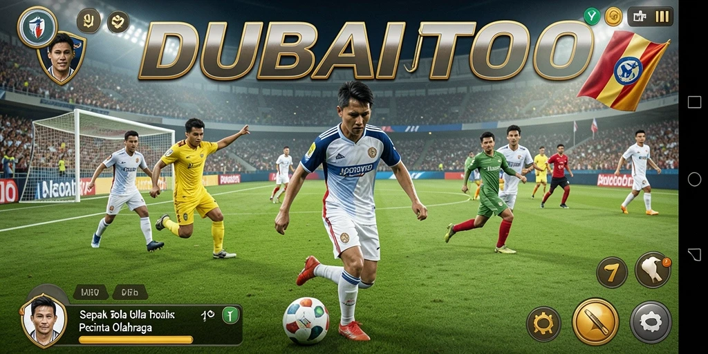 Tampilan gameplay DUBAITOTO yang menampilkan pertandingan sepak bola seru.
