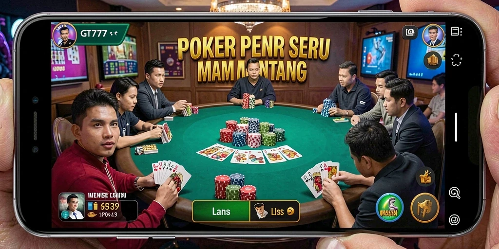 Screenshot gameplay Poker GT777 menampilkan suasana kompetitif yang menarik.