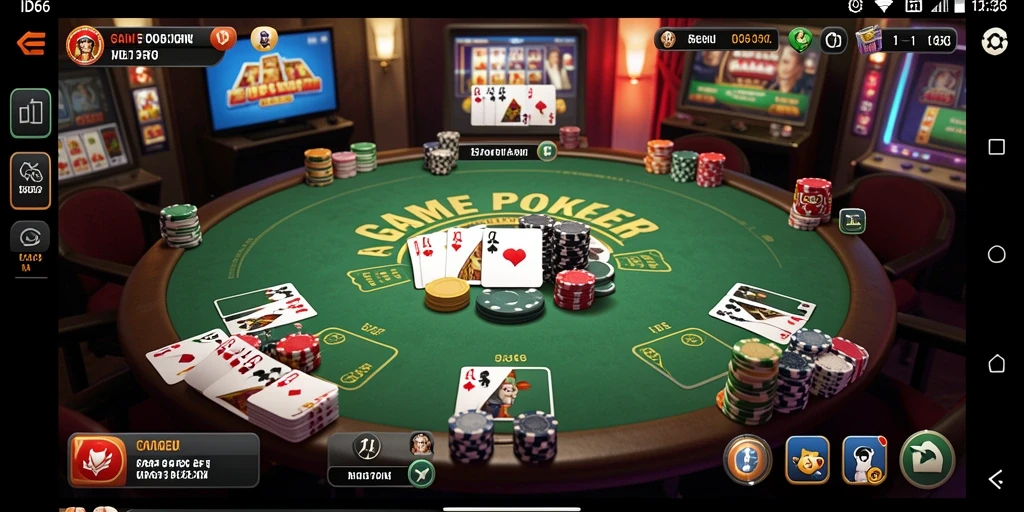 Screenshot ID66 yang menampilkan gameplay poker yang seru dan mendebarkan.