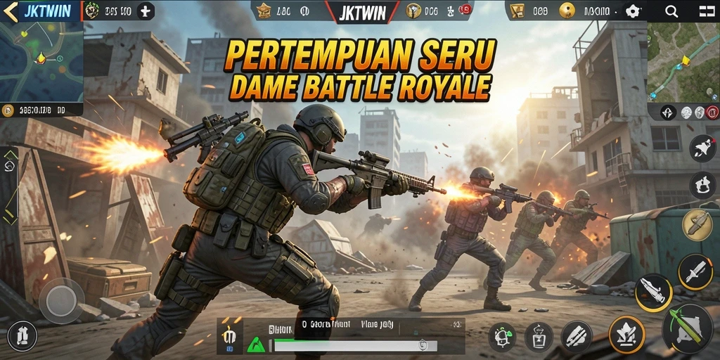 Tampilan seru gameplay JKTWIN dalam Battle Royale.