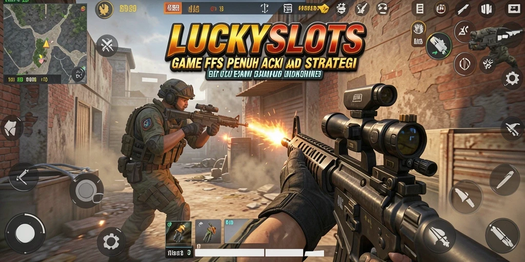 Tampilan gameplay LUCKYSLOTS dengan aksi pertempuran yang mendebarkan.
