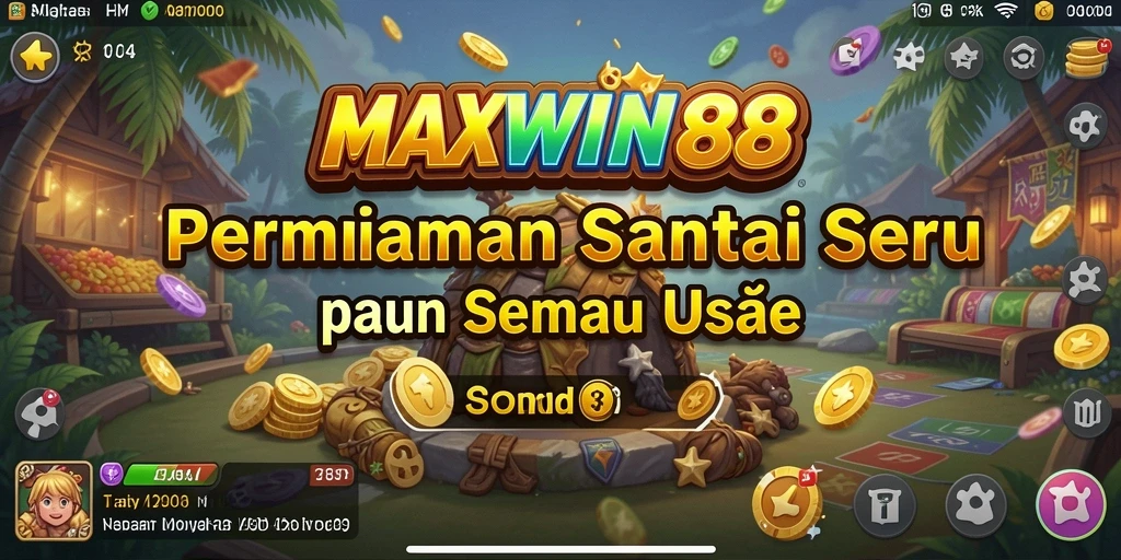 Screenshot gameplay MAXWIN88 dengan visual ceria dan interaksi menyenangkan.