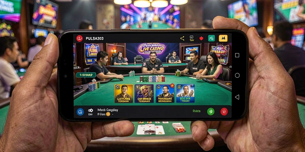 Tampilan gameplay Live Casino PULSA303 yang menarik dan interaktif.