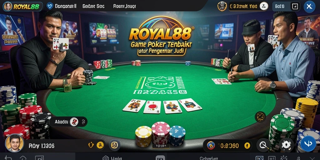 Tampilan gameplay ROYAL88 yang menegangkan di meja Poker.