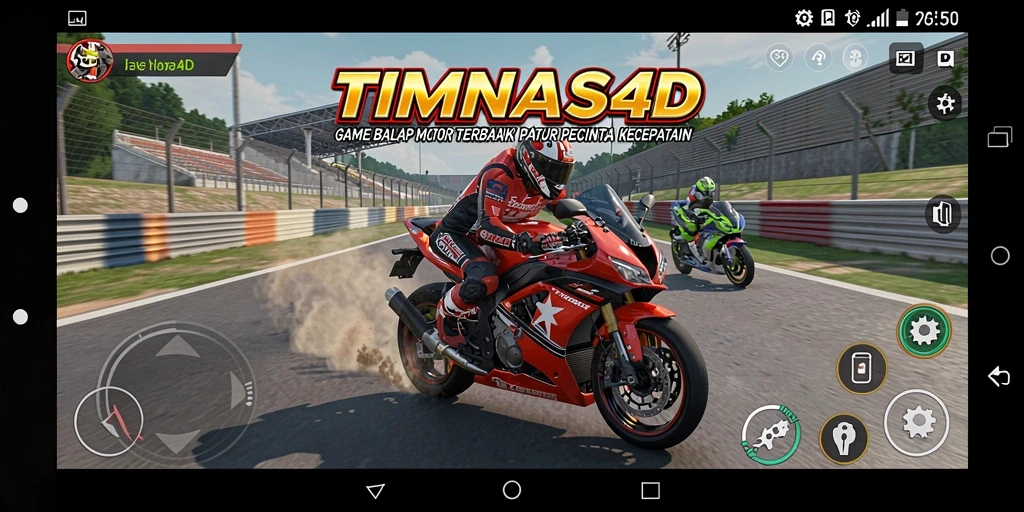 Tampilan gameplay seru balap motor di TIMNAS4D.