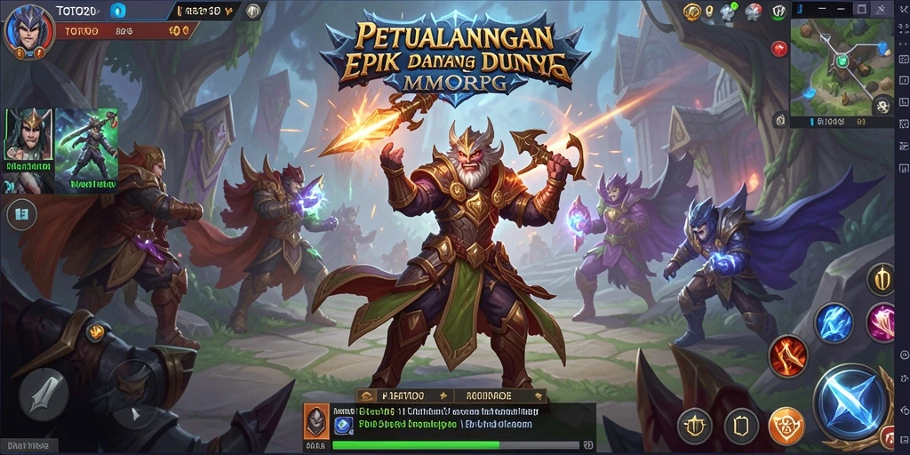 Tampilan menarik dari gameplay MMORPG TOTO20 yang menakjubkan.
