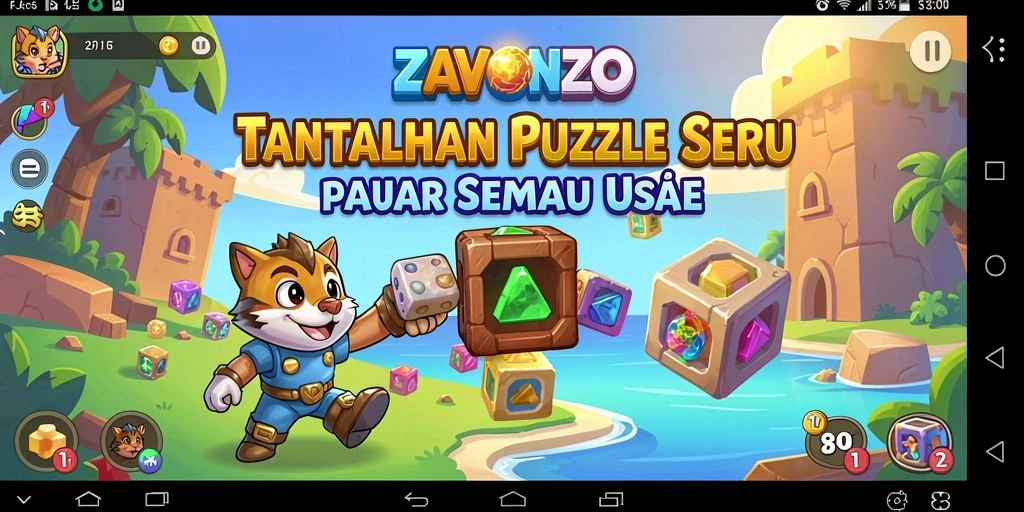Tangkapan layar gameplay ZAVONZO menampilkan suasana seru dan menantang.